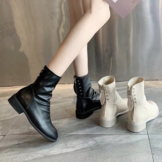 Sẵn đen 38- size khác oder bốt da PU-có ảnh thật