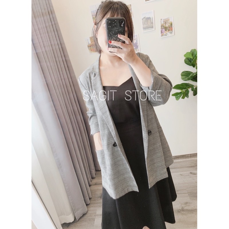 ÁO KHOÁC BLAZER 1 LỚP ĐỨNG PHOM SIÊU ĐẸP phom to rộng oversize có bigsize 50-80kg