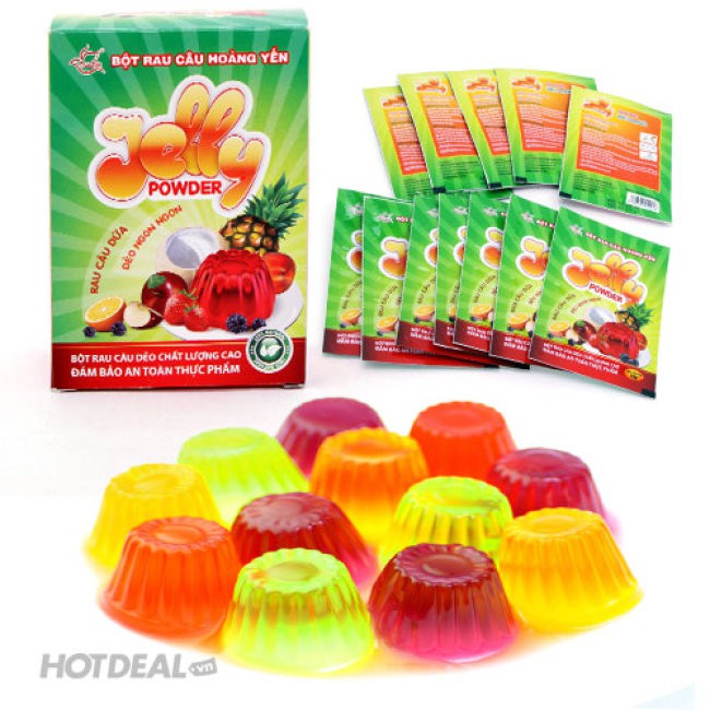 01 gói Bột rau câu dẻo làm thạch Jelly Hoàng Yến gói