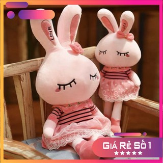Thỏ nhồi bông mặc váy đồ chơi cho bé - Gấu nhồi bông chất liệu vải nhung mềm mịn cao cấp