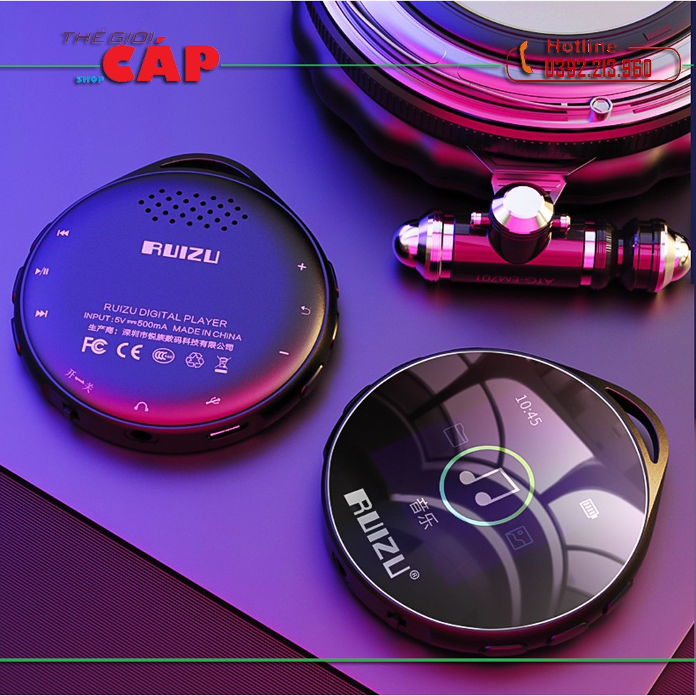 Máy Nghe Nhạc MP3 Bluetooth Ruizu M10 Bộ Nhớ Trong 8GB - Hàng Chính Hãng
