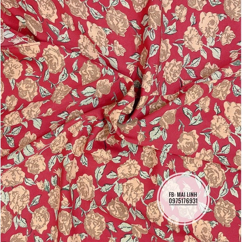 ⚡️BÁN SỈ⚡️Đầm hoa đỏ vintage cổ vuông xẻ chân | BigBuy360 - bigbuy360.vn