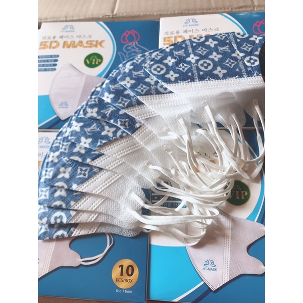 Khẩu Trang 5D Cao Cấp HT Mask Xuất Hàn Họa Tiết Siêu Xinh(Hộp 10c)