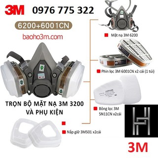 Mặt nạ phòng độc 3m 6200 loại 2 phin