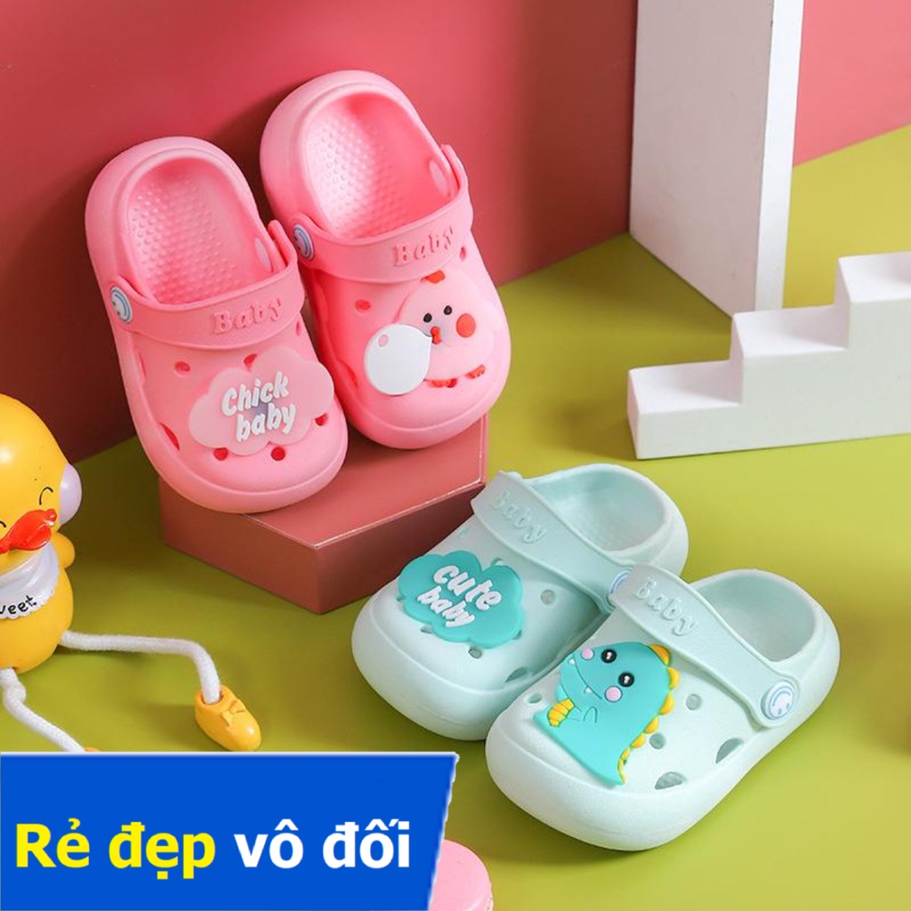Dép sục trẻ em cho bé trai bé gái từ 1-5 tuổi [BAYBY CUTE] hình thú ngộ nghĩnh đi siêu êm chân năng động LUCKY SHOES VN