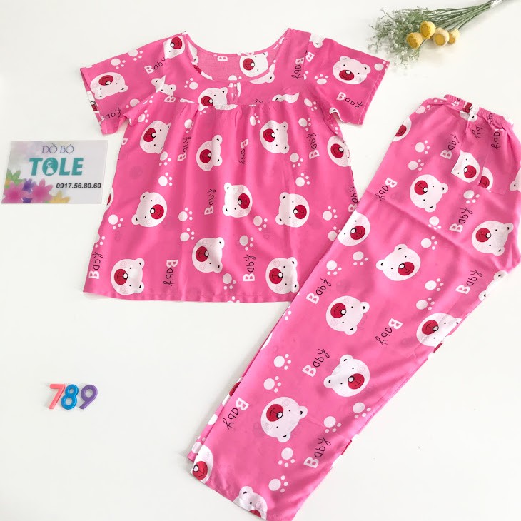 Đồ bộ tay ngắn người lớn vải tole lanh loại 1(55-62kg)