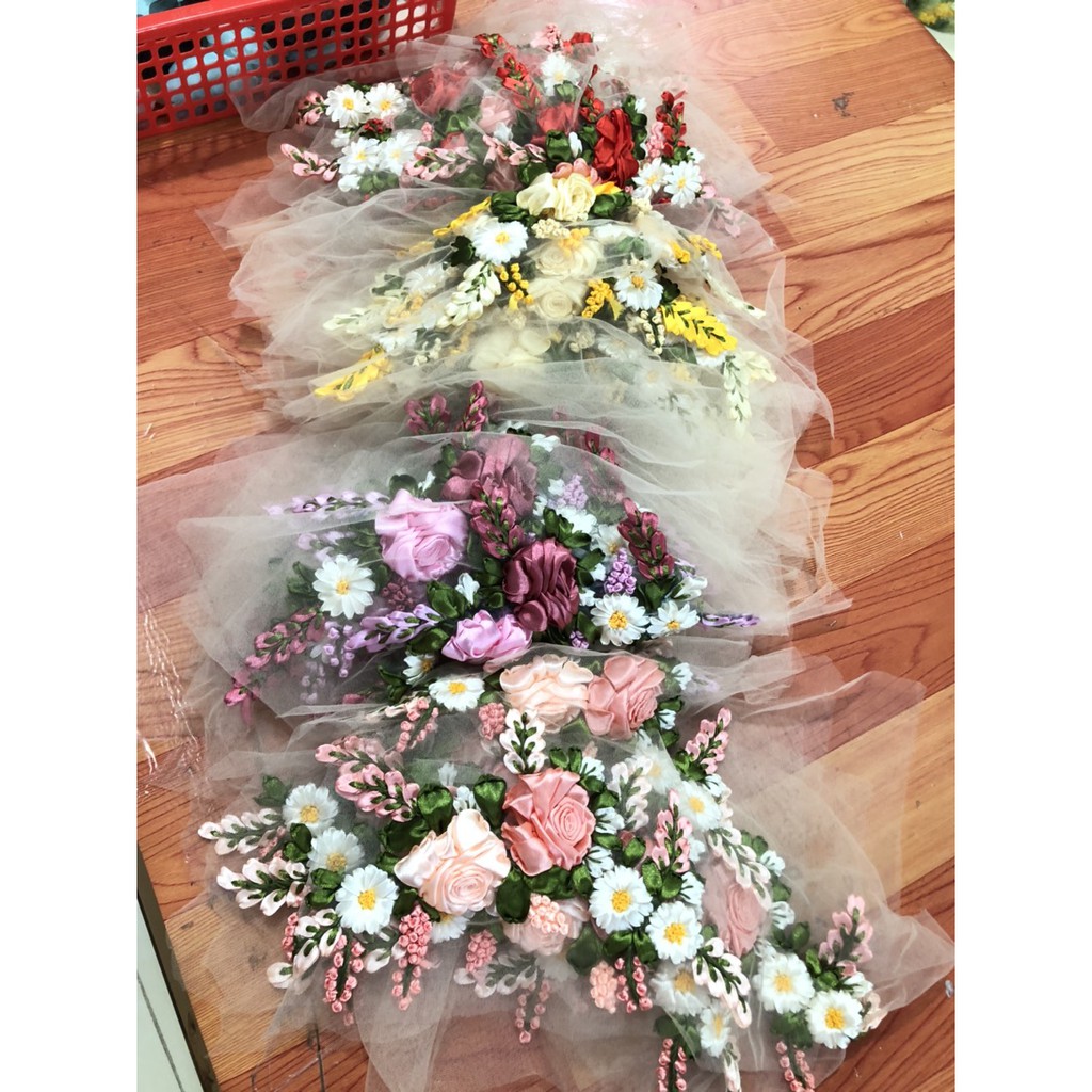 combo 30 ruy băng hoa hồng trang trí xinh xắn