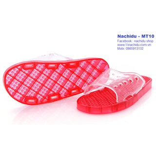Dép massage chân đi trong nhà, dép nhà tắm, dép lê, dép nhựa màu Đỏ  Nachidu - MT10