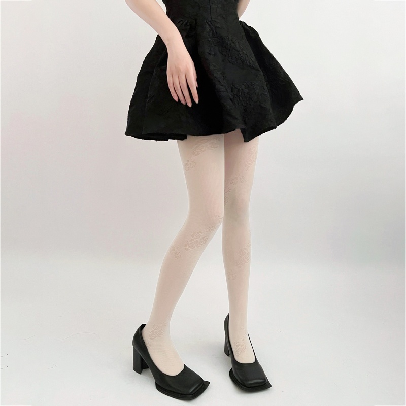 XIXI Quần Tất Họa Tiết Hoa Hồng Phong Cách Lolita Nhật Bản Cho Nữ