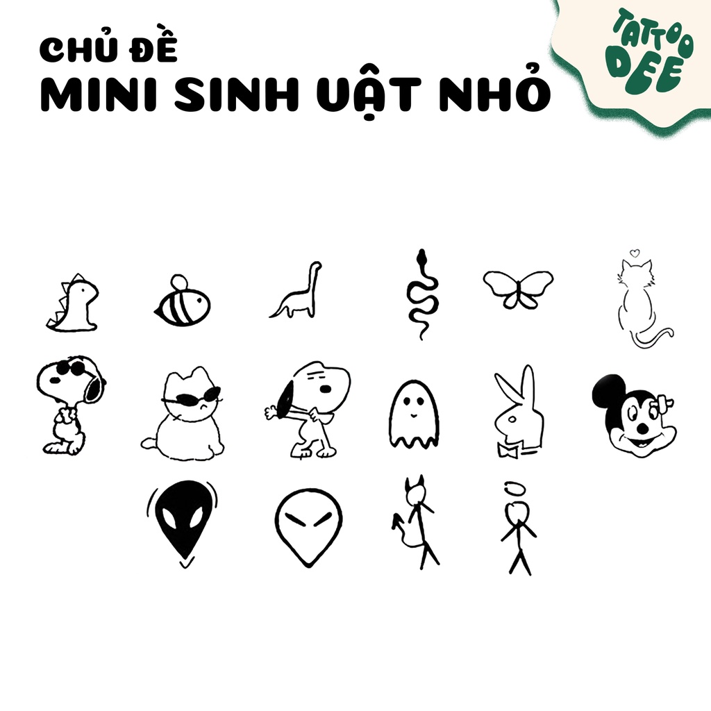 Hình xăm dán tạm thời Tattoodee 7 ngày, xăm trong 1 phút, chống nước 100%