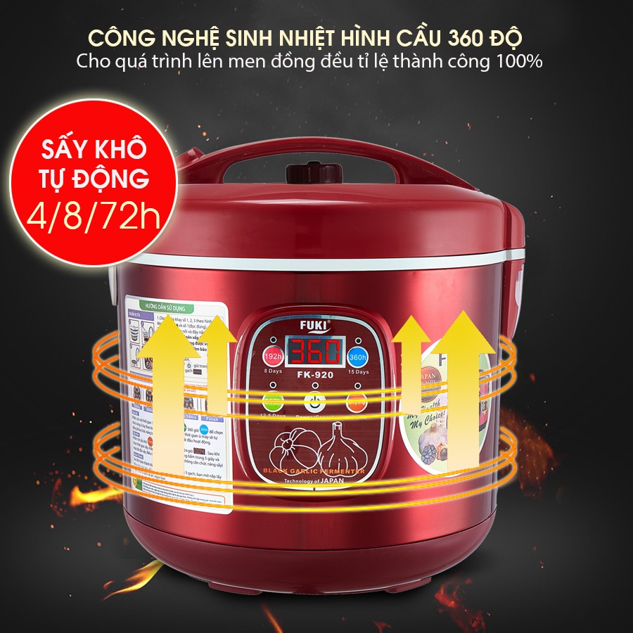 Máy làm tỏi đen FUKI FK-920 loại 8L (đỏ mận)