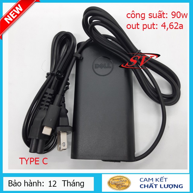 Sạc laptop dell ovan 90W - 4,62A. Chân cắm loại TYPE C