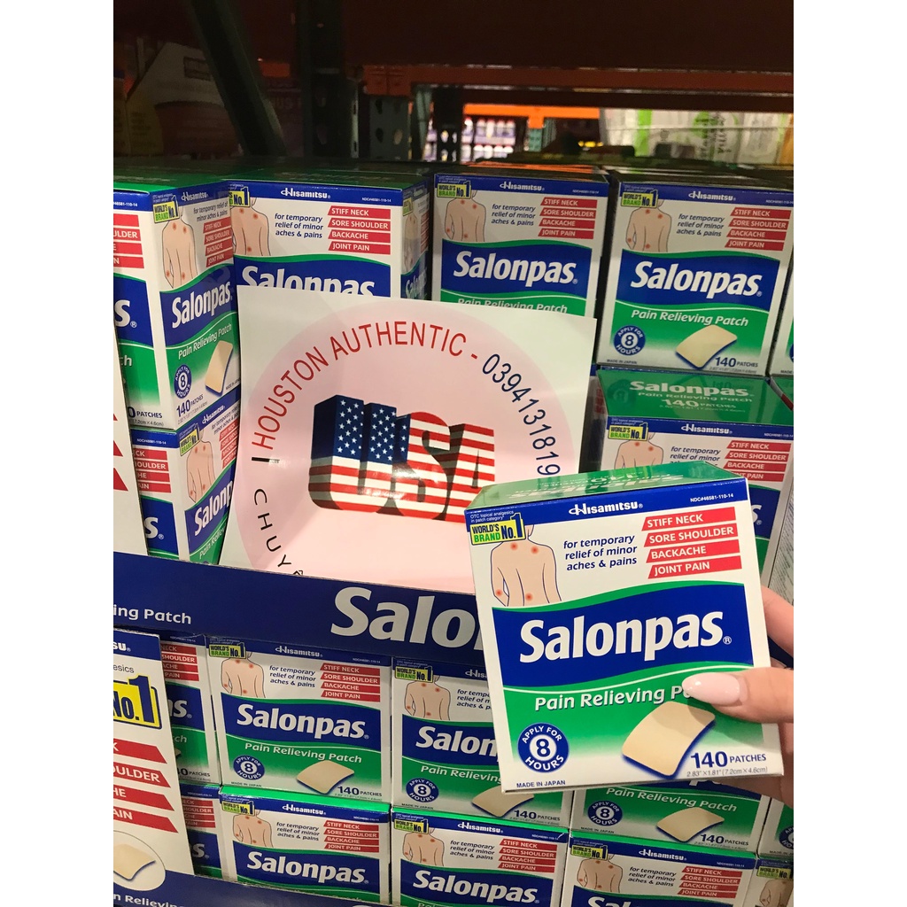 Cao dán giảm đau Salonpas của Mỹ _ Live mua hàng tại Mỹ