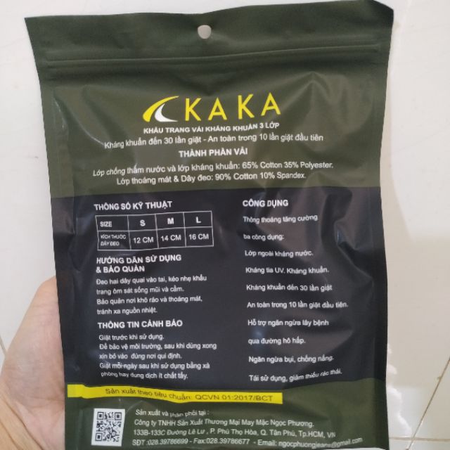 KHẨU TRANG VẢI KHÁNG KHUẨN 3 LỚP KAKA (3 CÁI/TÚI) | BigBuy360 - bigbuy360.vn