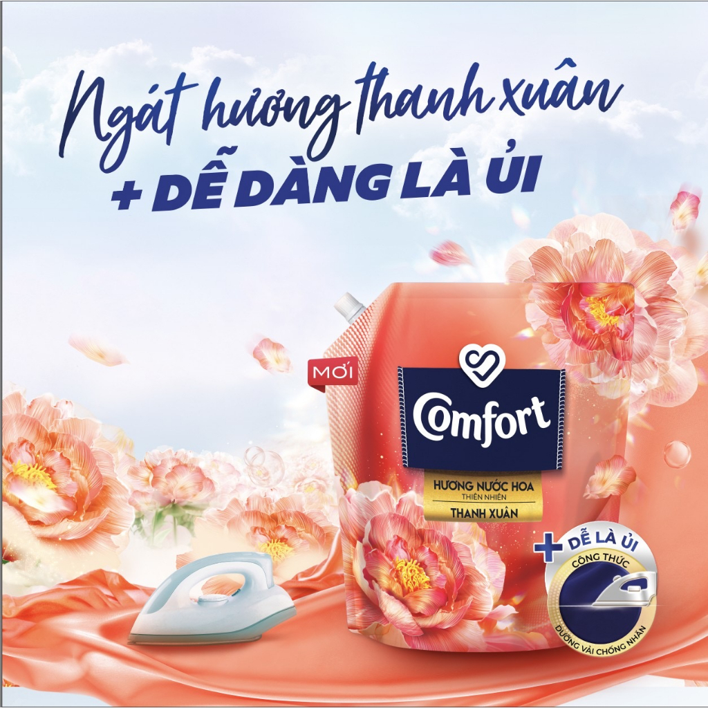 Combo 2 Nước xả làm mềm vải & giảm nhăn Comfort Đậm Đặc Hương Hoa Thiên Nhiên Thanh Xuân 3.6L