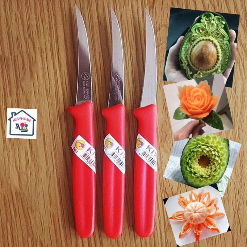 Sỉ Dao tỉa hoa quả kiwi Thái Lan lưỡi cong chuyên nghiệp trái cây rau củ quả cà rốt dưa hấu siêu sắc bén Misyhome