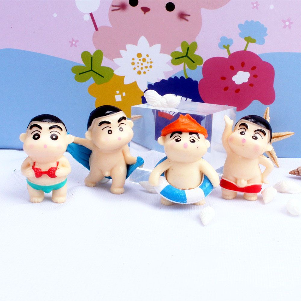 Set 4 mô hình cậu bé bút chì Shin hoạt hình dễ thương dùng trang trí