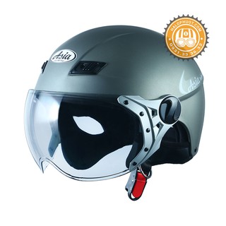 Nón bảo hiểm nửa đầu Asia 106K có kính Xám Nhám [Chính hãng] (bảo hành trọn đời)