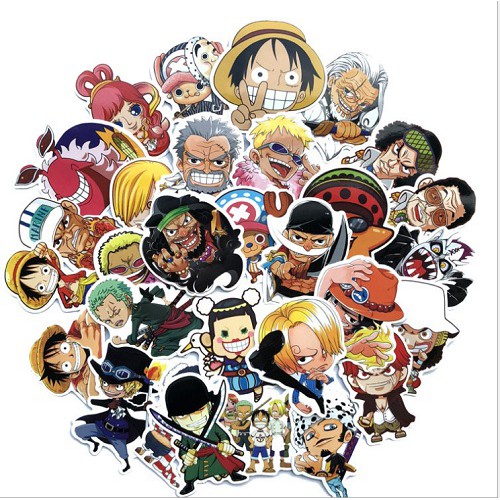 Sticker/ Hình dán anime One Piece (Bộ 10-50 sticker, Random)