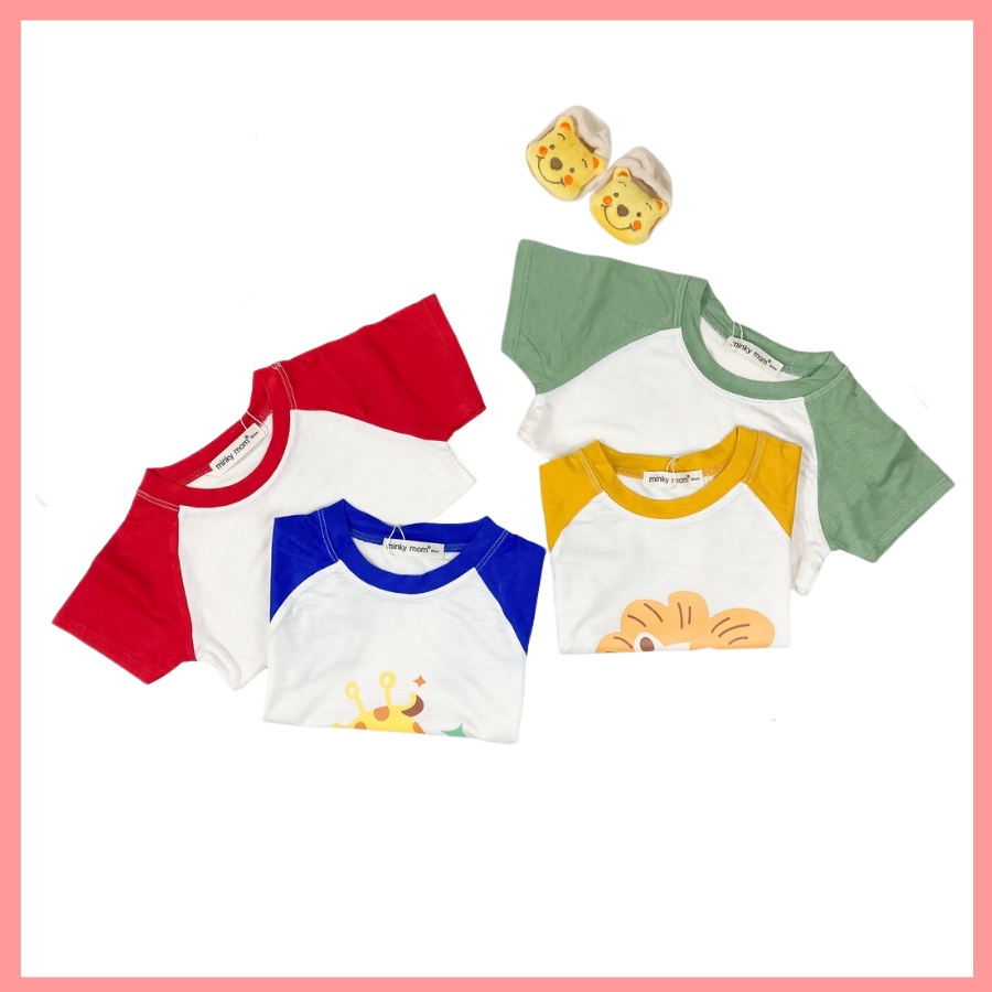 Bộ Thun Lạnh Cộc Tay Cho Bé Trai Bé Gái 8-27kg -TN-IN80 In Động Vật Dễ Thương Chất Vải Thoáng Mát