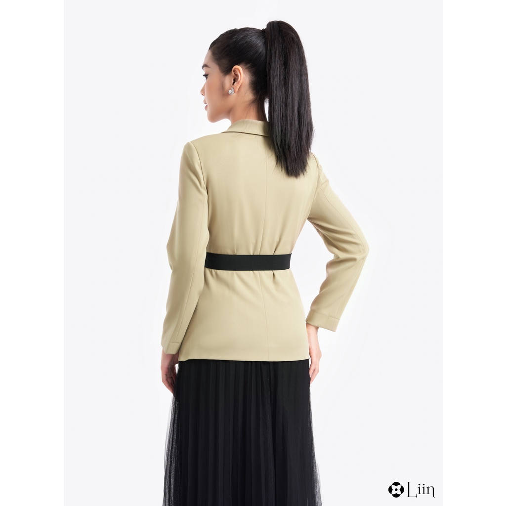 Áo vest nữ thanh lịch mix túi trơn basic dài tay kiểu dáng sang trọng Liin Clothing V5431