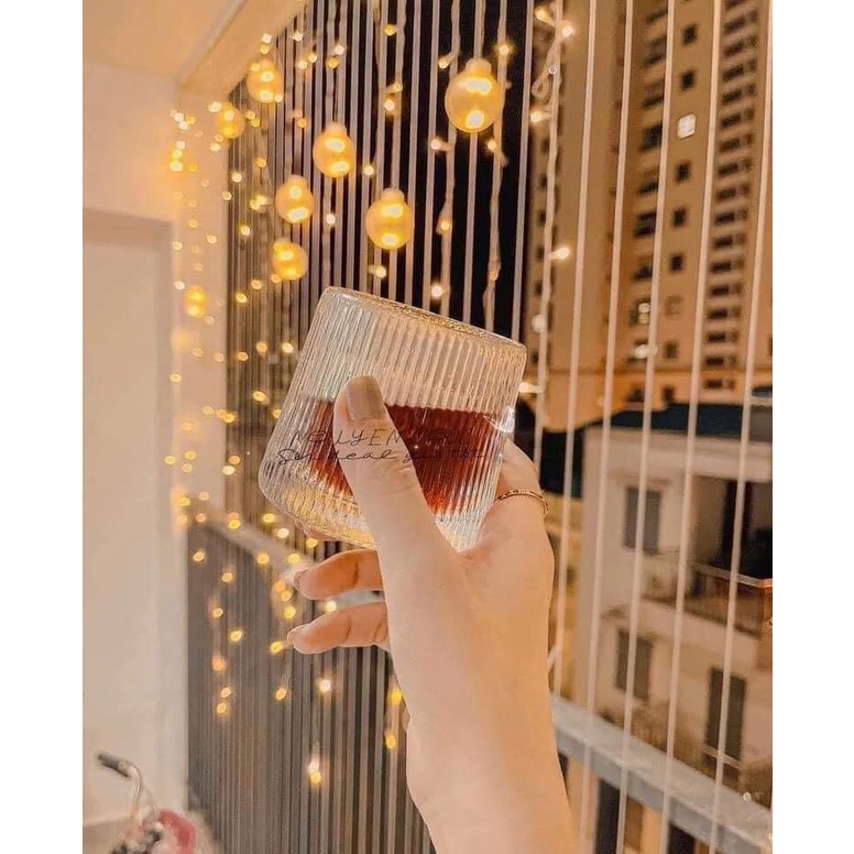 Bộ 6 Ly thủy tinh, cốc thủy tinh cao cấp đế lồi phong cách bắc âu hiện đại