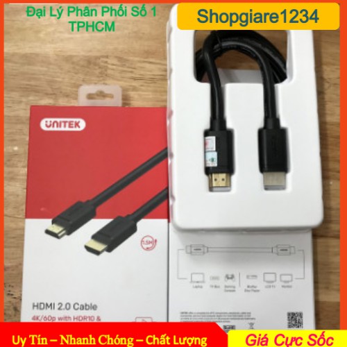 Cáp HDMI 1,5m Unitek YC 137U (Cáp xịn hỗ trợ 3D, 4K x 2K đạt độ phân giải Full HD)