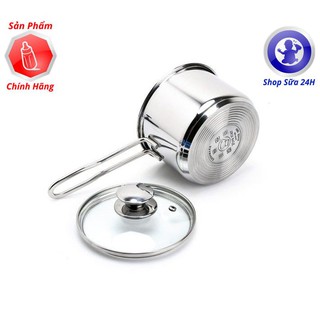 Nồi/ Quánh Quấy Bột/ Nấu Bột Inox FIVE STAR 3 Đáy Vung Kính 16cm (Dùng Được Cho Bếp Từ)