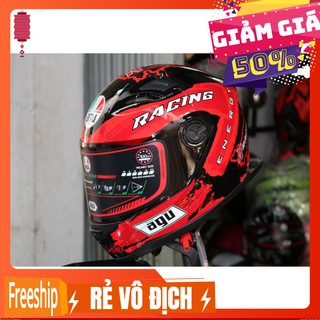 Nón bảo hiểm Fullface AGU Racing energy đỏ