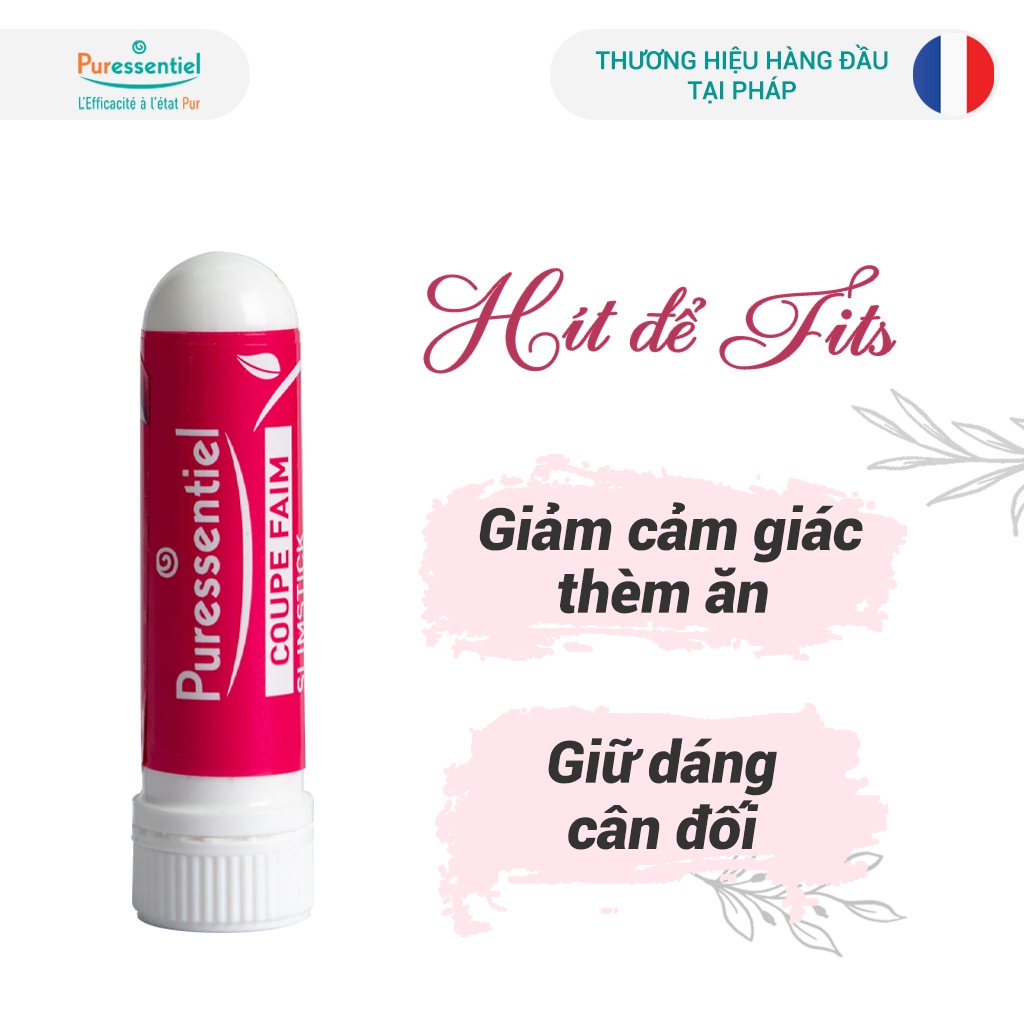 Thanh hít giảm cân Slimstick Puressentiel 10ml, giảm cảm giác thèm ăn, hỗ trợ giảm cân nhanh, thành phần tự nhiên