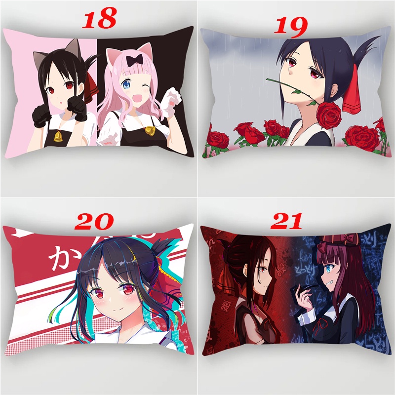 Vỏ Gối Chữ Nhật In Hình Anime Kaguya-sama - Love Is War Một Mặt Trang Trí Nhà Cửa