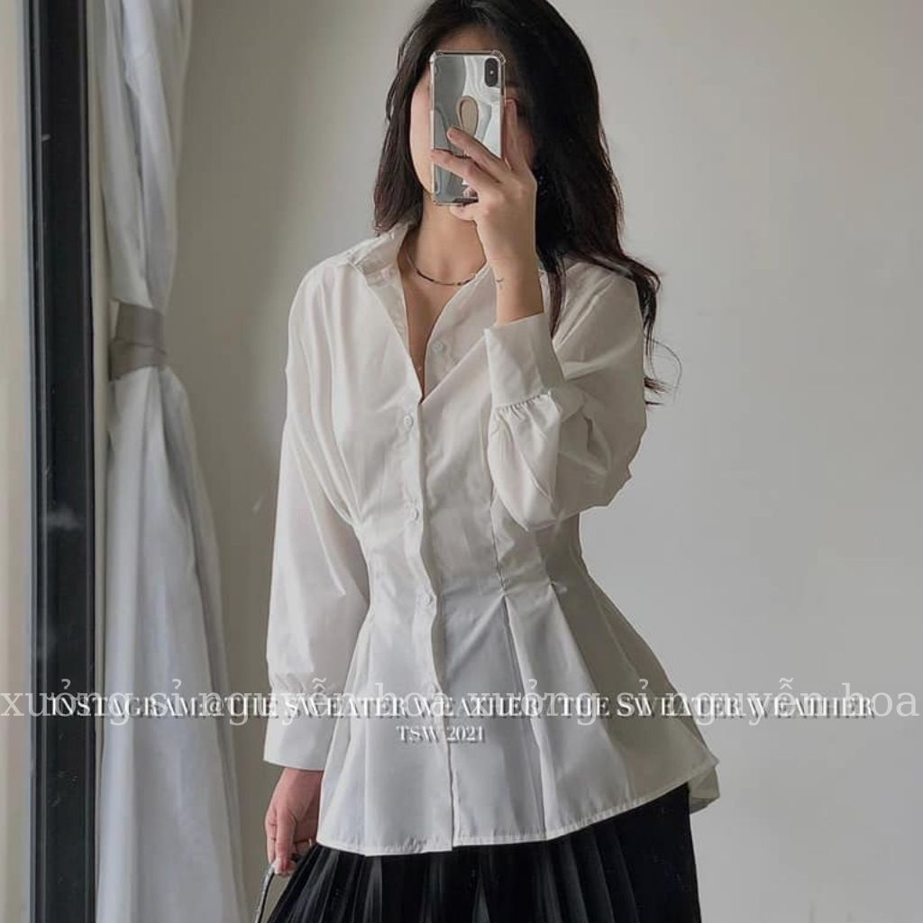 Áo sơ mi nữ form rộng dài tay, ngắn tay kiểu dáng hàn quốc dễ phối đồ Xưởng Sỉ Nguyễn Hoa