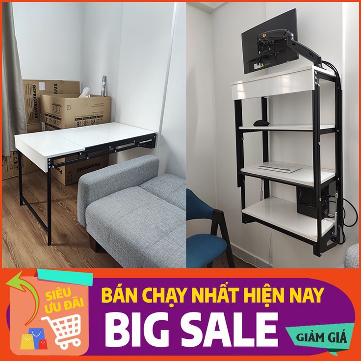 Bàn gấp gọn treo tường thông minh, bàn gấp gọn thông minh treo tường, bàn làm việc thông minh, bàn học, bàn ăn