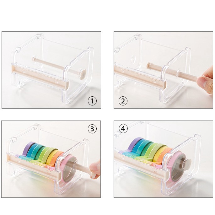 Dụng cụ cắt băng keo để bàn có 3 màu tùy chọn tiện dụng cho trường học