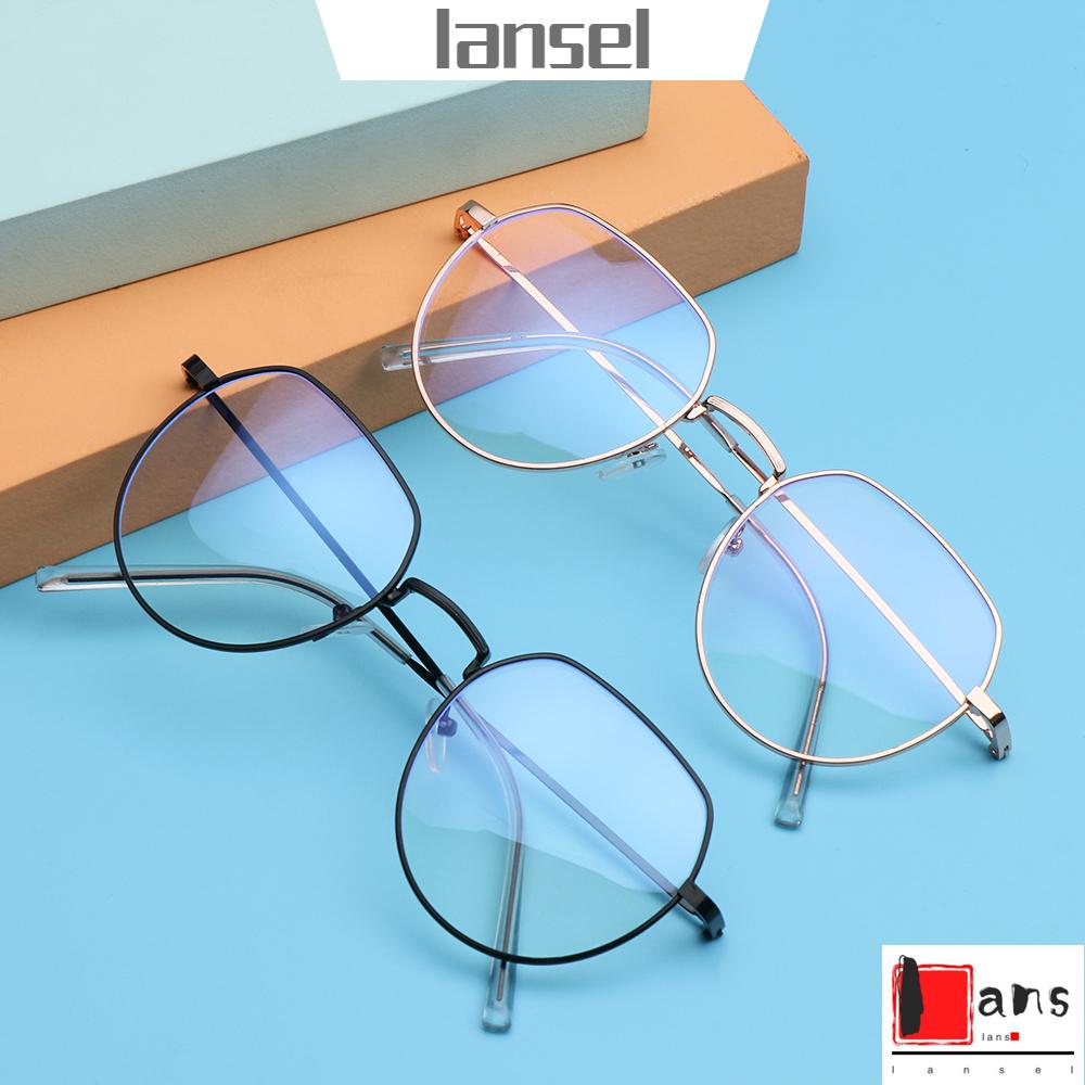 ❤LANSEL❤ Fashion Anti-Blue Light Eyeglasses Computer Ultra Light Frame Metal Glasses Portable Women Men Polygon Vintage Eye Protection/Multicolor