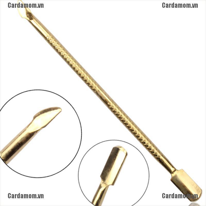 {carda} Gold Color Nail Art Stainless Steel Cuticle Pusher Remover Trimmer Manicure{LJ}