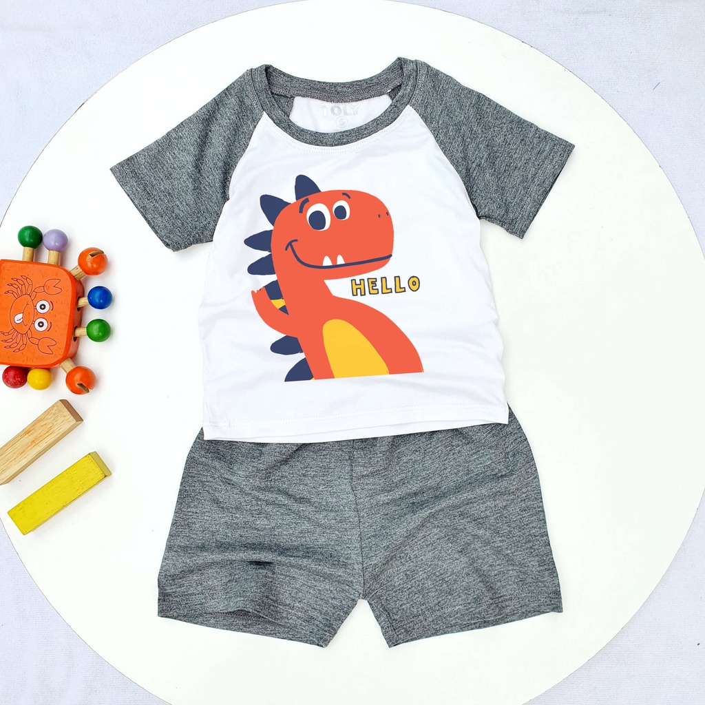 Bộ Quần Áo Bé Trai Toli Chất Liệu Cotton Mềm Mịn, Thoáng Mát, 3 Màu Cực Đáng Yêu 4_16kg [XANH DƯƠNG-MM054]