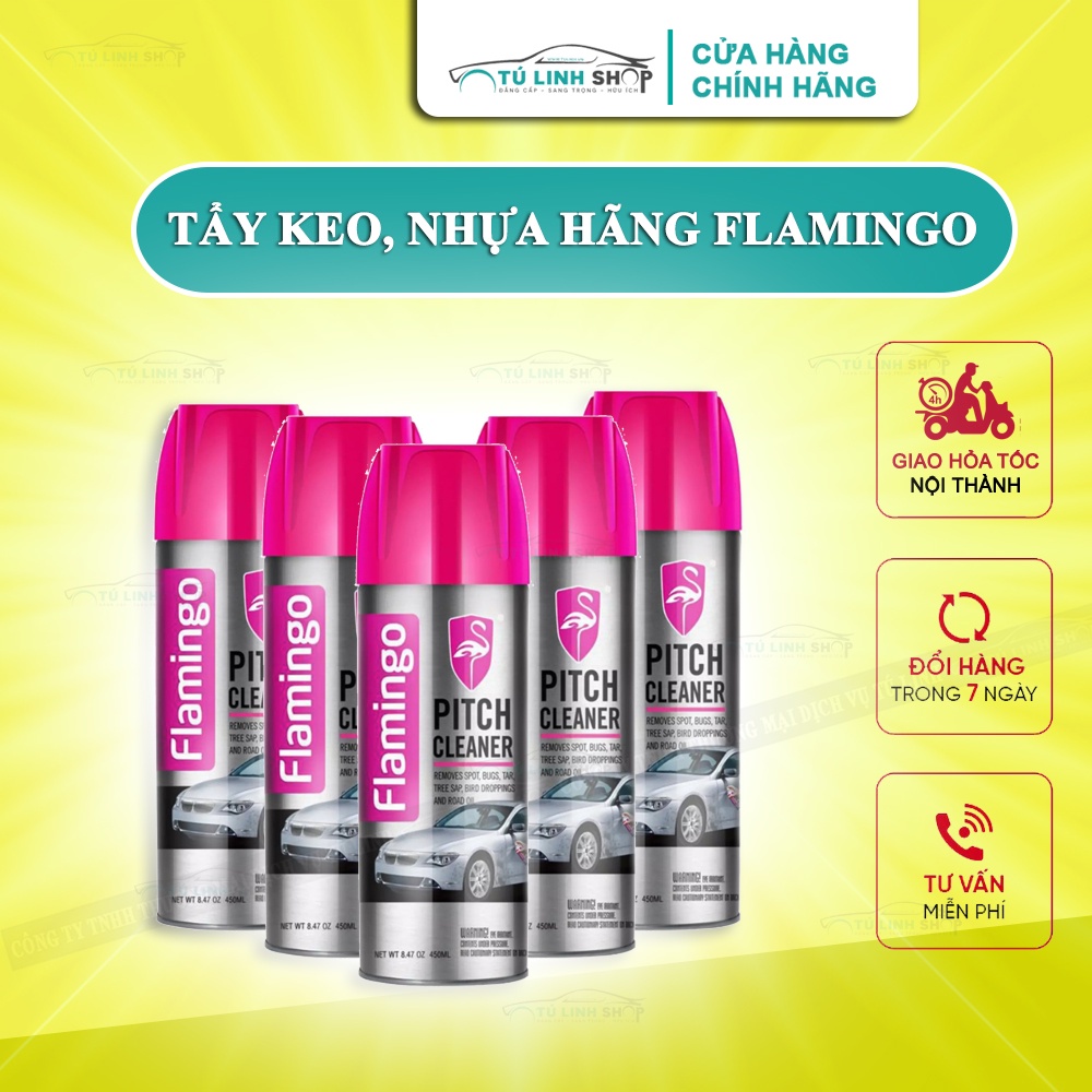 Bình xịt tẩy nhựa đường, tẩy keo và xác côn trùng chính hãng Flamingo