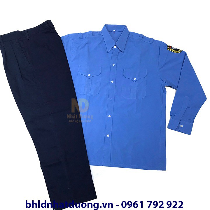 Đồng phục bảo vệ dài tay có logo bảo vê  không phụ kiện áo vải ford quần kaki thành công - DT01