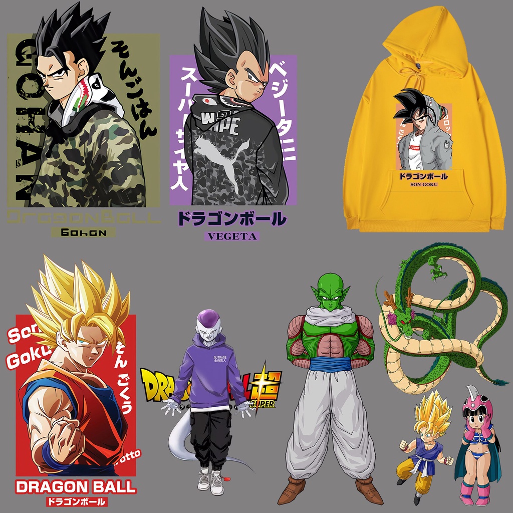 Huy Hiệu Dán Trang Trí Quần Áo / Nón Họa Tiết Hoạt Hình Dragon Ball DIY