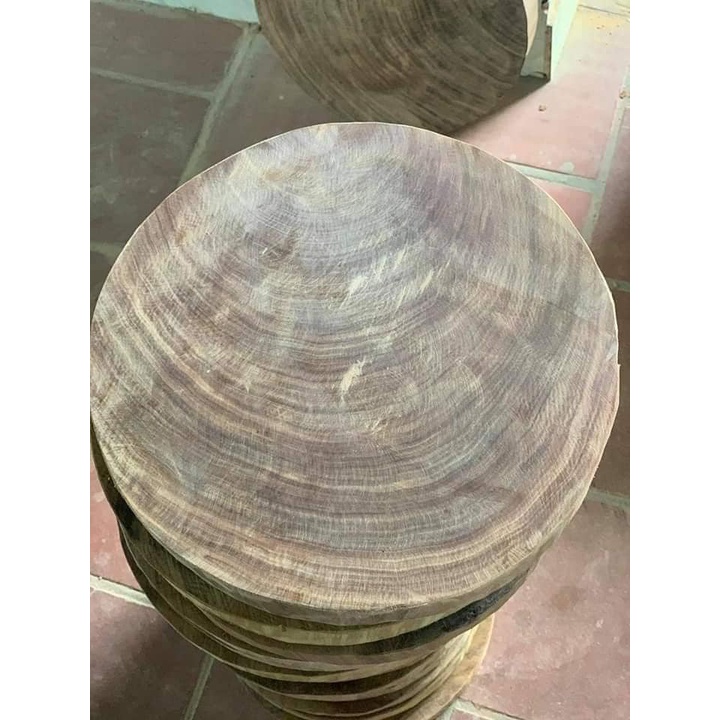 Thớt gỗ nghiến tròn 35x5cm, Thớt gỗ nghiến không tâm