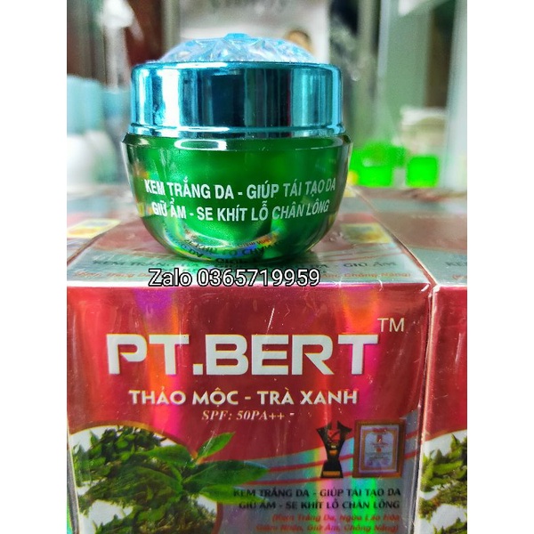 PT.BERT combo 2 hộp kem dưỡng trắng da thảo mộc trà xanh hộp (20gr)