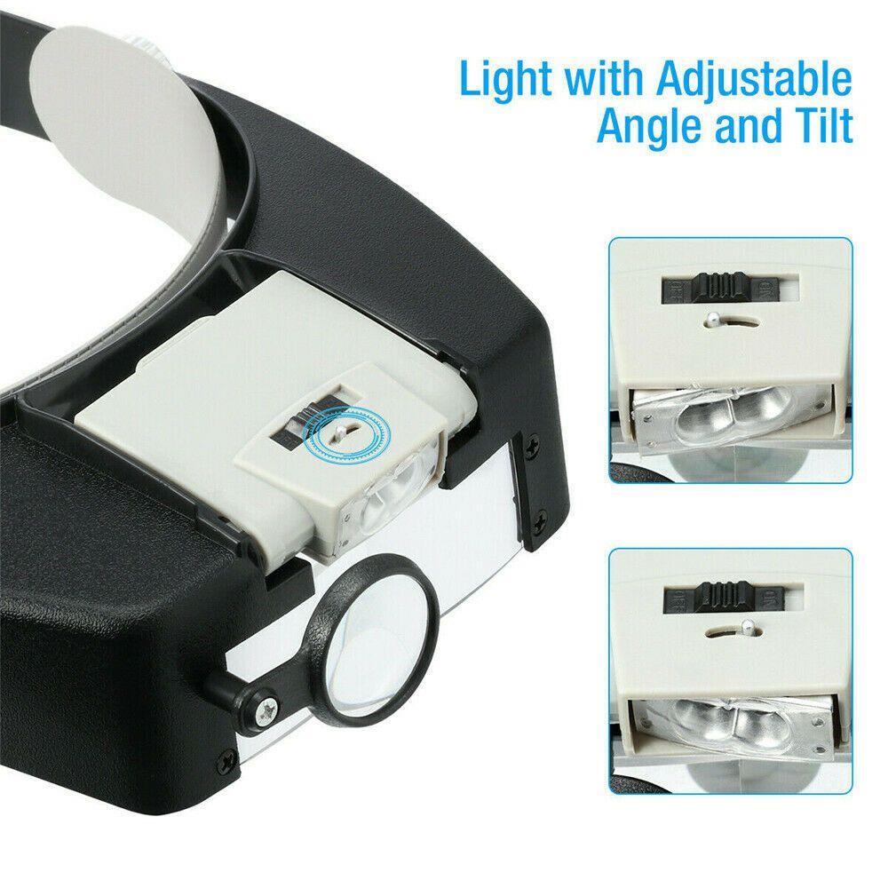 WONDER Kính Lúp Đeo Đầu Có Đèn LED