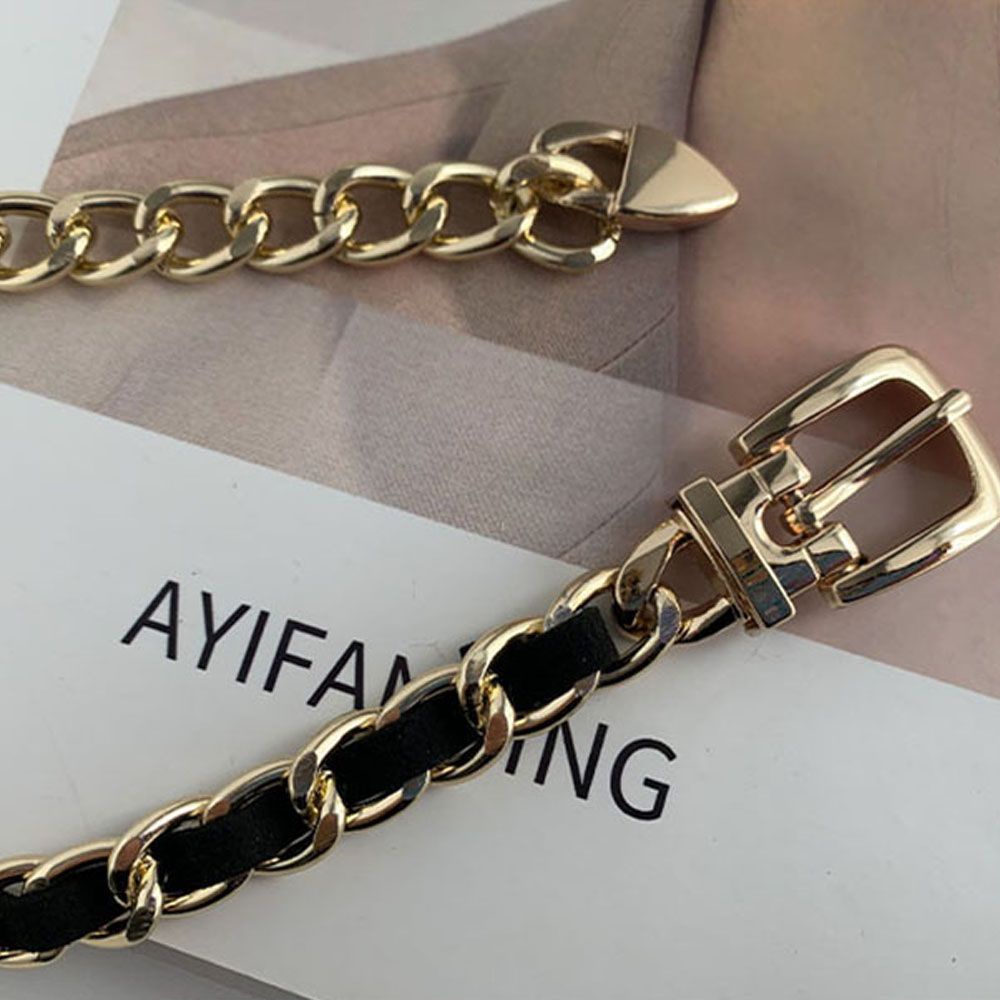 Thắt lưng nữ phối mặt hoa đơn giản thời trang phong cách gothic