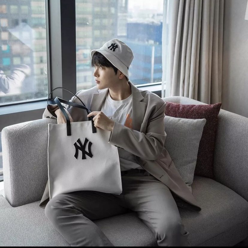 Túi MLB Chính Hãng Túi Tote Nam Nữ Basic Canvas New York Yankees Chuẩn Auth