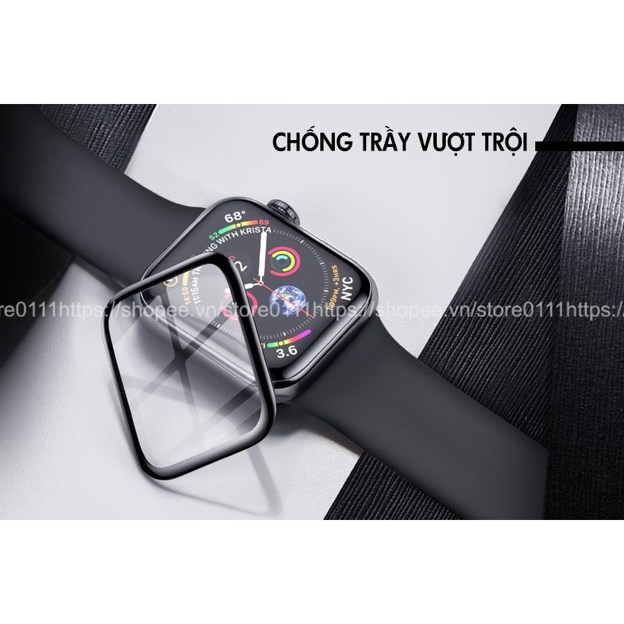 Kính cường lực apple watch full màn cong 3d dành cho series SE/7/6/5/4/3/2/1 size 38/40/41/42/44/45mm