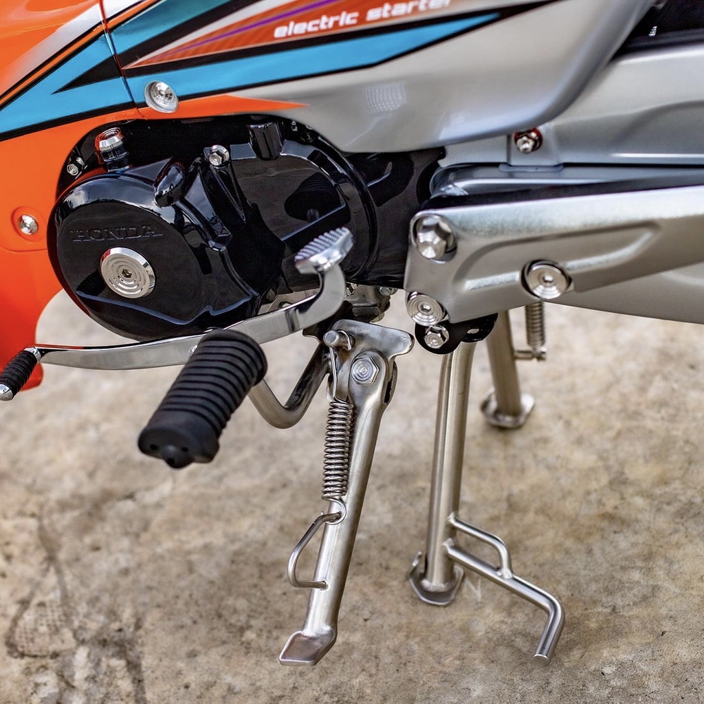 Chân Chống Nghiêng Salaya Cho Wave Dream Các Đời Chuẩn Inox304 Nguyên Khối Cứng Cáp