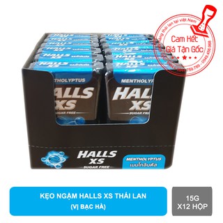 Kẹo ngậm không đường Halls Xs thái lan vị bạc hà x 12 hộp