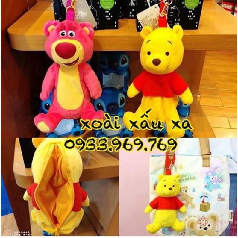 gấu bông treo túi xách,balo gấu Pooh - Lotso Disney