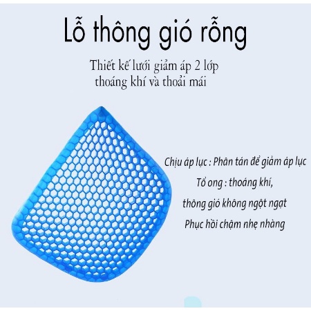 Đệm lót ghế thoáng khí bảo vệ cột sống, đệm ngồi 3D tổ ong chống trượt thoáng mát NANALI STORE